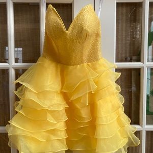 Yellow size 2 formal cocktail dress